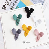 Korea Alloy Hollow Leaves Fresh Flowers Earrings Pendant