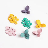 Korea Alloy Hollow Leaves Fresh Flowers Earrings Pendant