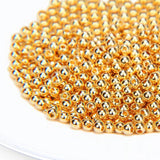 18K Real Plated Round Ball Spacer Beads for Jewelry Making DIY Brass Accessories