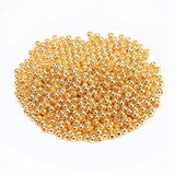 18K Real Plated Round Ball Spacer Beads for Jewelry Making DIY Brass Accessories