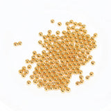 18K Real Plated Round Ball Spacer Beads for Jewelry Making DIY Brass Accessories