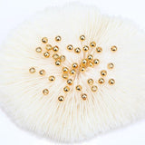 18K Real Plated Round Ball Spacer Beads for Jewelry Making DIY Brass Accessories
