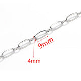 1m 4mm Stainless Steel Chain Necklace Link Oval Chain for Jewelry Making DIY