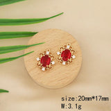 17x20MM Oval Rhinestone Charms Glass Accessories Earring Findings