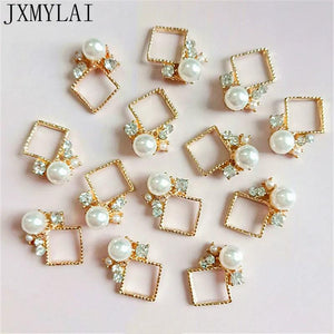 10 PCS Metal Alloy KC Crystal Rhinestone Pearl Earrings DIY Jewelry Making