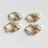 10 PCS Metal Alloy KC Crystal Rhinestone Pearl Earrings DIY Jewelry Making