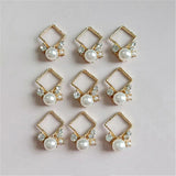 10 PCS Metal Alloy KC Crystal Rhinestone Pearl Earrings DIY Jewelry Making