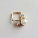 10 PCS Metal Alloy KC Crystal Rhinestone Pearl Earrings DIY Jewelry Making