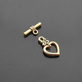 20Sets Antique Zinc Alloy Heart Toggle Clasps for Bracelets DIY Jewelry