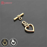 20Sets Antique Zinc Alloy Heart Toggle Clasps for Bracelets DIY Jewelry
