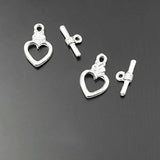 20Sets Antique Zinc Alloy Heart Toggle Clasps for Bracelets DIY Jewelry