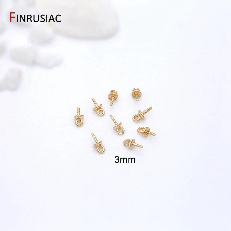 14k Plated Brass Jewelry Peg Bails for Pearls Pendants