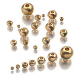 20-200Pcs Brass 2-7.5mm Round Ball Spacer Beads Charms DIY Bracelets Necklace