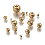 20-200Pcs Brass 2-7.5mm Round Ball Spacer Beads Charms DIY Bracelets Necklace