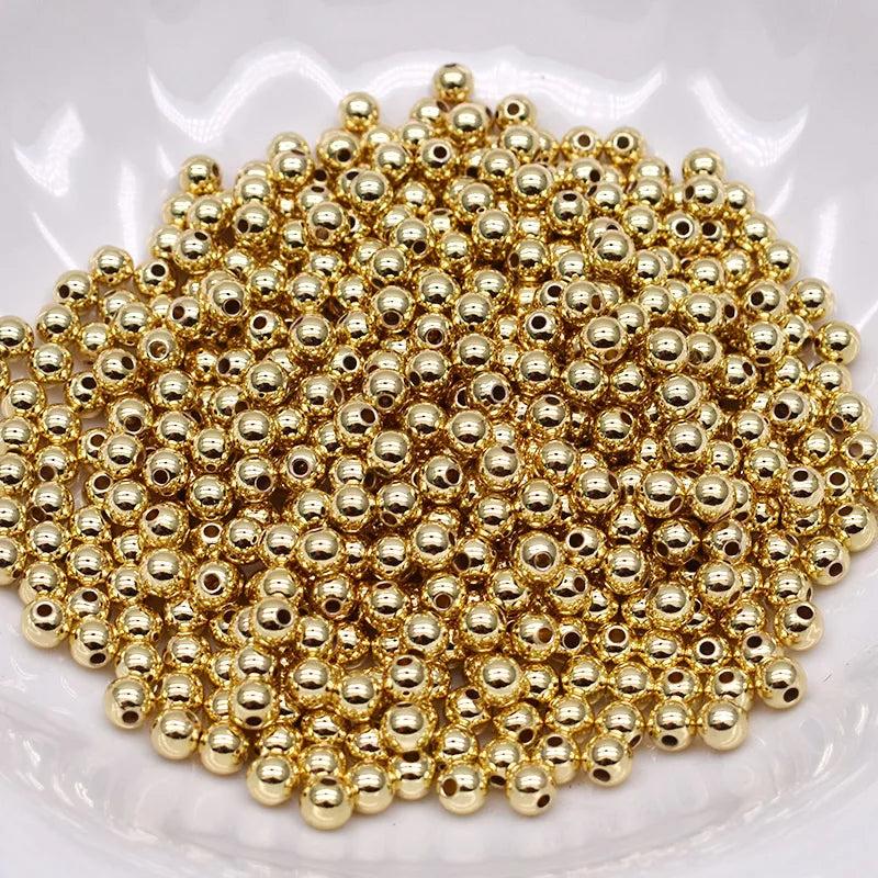 100pcs Copper Smooth Ball Beads 3mm for Jewelry Making DIY Bracelet
