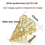 20pcs 23x28mm Copper Beads Caps Charms Flower Shape Pendant Jewelry Making