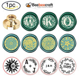 1PC Wax Seal Stamp 25mm Milk Tea Retro Brass Head Sealing Stamps Removable