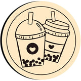 1PC Wax Seal Stamp 25mm Milk Tea Retro Brass Head Sealing Stamps Removable