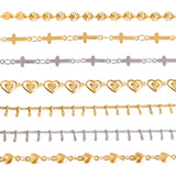 1Meter Stainless Steel Cross Heart Link Chains for DIY Jewelry Making