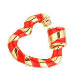 Enamel Heart Pendants Rainbow Lock Clasps for Women