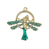 10pcs Enamel Animal Charms - Dragonfly Elf Girl Mermaid Pendant