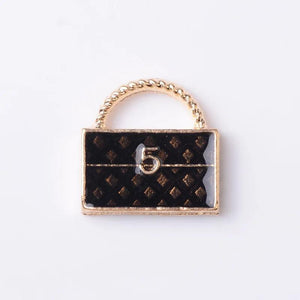 10pcs Enamel Package Lattice Handbag Charms For Jewelry DIY XL1166