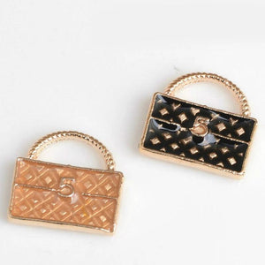 10pcs Enamel Package Lattice Handbag Charms For Jewelry DIY XL1166
