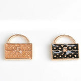 10pcs Enamel Package Lattice Handbag Charms For Jewelry DIY XL1166