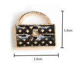 10pcs Enamel Package Lattice Handbag Charms For Jewelry DIY XL1166