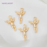 18K Plated Brass Angel Fairy Charms Pendants for DIY Jewelry Making