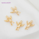 18K Plated Brass Angel Fairy Charms Pendants for DIY Jewelry Making