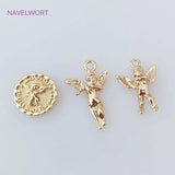 18K Plated Brass Angel Fairy Charms Pendants for DIY Jewelry Making
