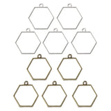 5Pcs Hollow Frame Open Back Bezel Pendant Resin Pressed Flower Jewelry Making
