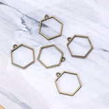 5Pcs Hollow Frame Open Back Bezel Pendant Resin Pressed Flower Jewelry Making