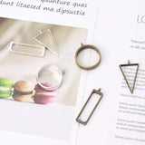 5Pcs Hollow Frame Open Back Bezel Pendant Resin Pressed Flower Jewelry Making