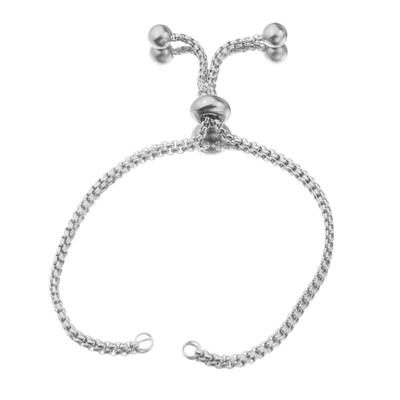 3pcs Stainless Steel Adjustable Slide Bracelets for Jewelry Making