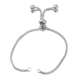 3pcs Stainless Steel Adjustable Slide Bracelets for Jewelry Making