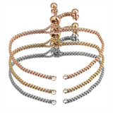 3pcs Stainless Steel Adjustable Slide Bracelets for Jewelry Making