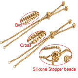 3pcs Stainless Steel Adjustable Slide Bracelets for Jewelry Making