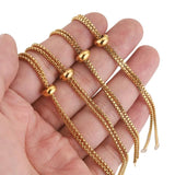 3pcs Stainless Steel Adjustable Slide Bracelets for Jewelry Making