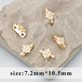 18k Plated Copper Zircon DIY Jewelry Making Charms 4pcs/lot