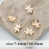 18k Plated Copper Zircon DIY Jewelry Making Charms 4pcs/lot