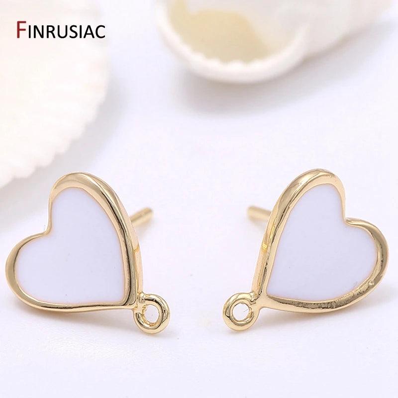 Heart Shape Earring Hooks 14K Plated DIY Findings