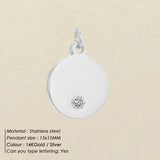 Flat Round Stamping Tag Charms Rhinestone Bezel Pendants for Jewelry Making