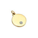 Flat Round Stamping Tag Charms Rhinestone Bezel Pendants for Jewelry Making