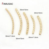 14k Gold Plated Curved Tube Beads Jewelry Making DIY Findings Components