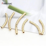14k Gold Plated Curved Tube Beads Jewelry Making DIY Findings Components
