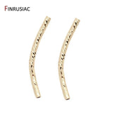 14k Gold Plated Curved Tube Beads Jewelry Making DIY Findings Components