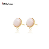 Pink Glass Opal Post Earrings Stud Earring Findings