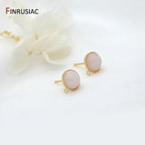 Pink Glass Opal Post Earrings Stud Earring Findings